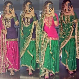 Vestido Bollywood Traje Paquistaní Indio Boda Dhoti Top Falda Fiesta Ropa - Imagen 1 de 19