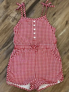 EUC Girls Love & Grow Clothing Red Gingham Short Style Romper 7Yr Fourth of July - Picture 1 of 3