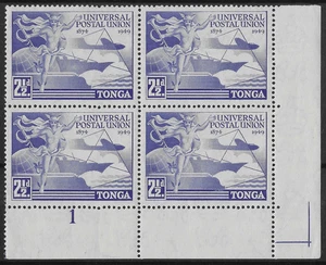 Tonga 1949 UPU 2,5d Platte 1 postfrisch Block - Bild 1 von 1