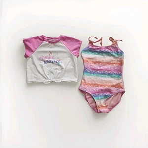 Cat & Jack Girls Wave 2-Piece Swimsuit Set  Size M(7/8) - Picture 1 of 4
