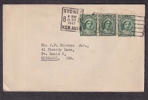 Australien 1947 Brief Pacific Publications Pty Ltd Sydney to St Louis MO - Bild 1 von 2