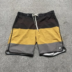 Vuori Boardshorts Herren 32 schwarz gelb grau Streifen Badehose Camouflage Tasche Surf - Bild 1 von 9