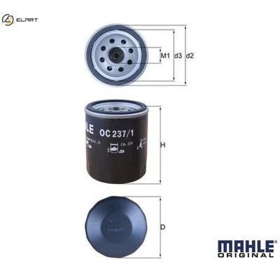 FILTRO DE ACEITE OC 237/1 PARA MORGAN FSO POLONEZ/Pickup/III CARO AUSTIN MG 2,0 L 4cyl Foto 1 de 4