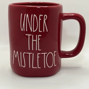 Rae Dunn von Magenta Keramik Tee- und Kaffeebecher - Rot unter dem Mistelzweig Neu - Bild 1 von 6