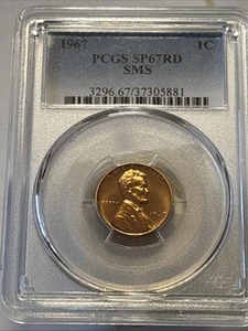 Lincoln Cent 1967 SMS SP67RD PCGS - Imagen 1 de 2