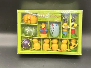 Frohe Ostern 12 German Easter Ornaments Osterschmuck Sortiment Birds Bunny - Picture 1 of 9