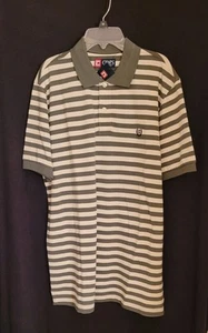 POLO UOMO TAGLIA M CHAPS VERDE OLIVA A RIGHE NUOVA CON ETICHETTA - Foto 1 di 5