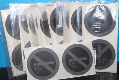 Lot of 100 3" Black No Smoking Stickers - Image 1 of 4
