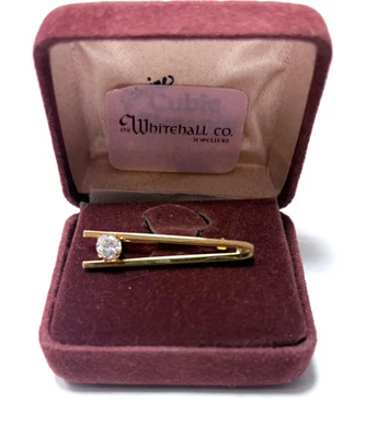 WHITEHALL PRONG SET CZ GOLD TONE MODERNIST BROOCH, NEW IN BOX - Изображение 1 из 4