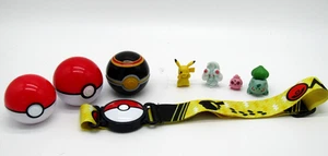 Pokemon Clip N Go Poke Ball Belt Set 3 balls 4 Mini Action Figures 2018 Nintendo - Picture 1 of 9
