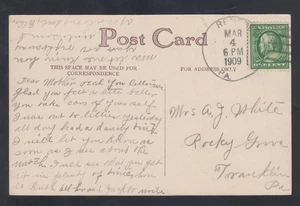 Cartolina data inaugurale Taft 4 marzo 1909, piccola città PA - Foto 1 di 2