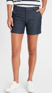 Banana Republic Tailored Chambray Shorts 5 Inch Inseam Size 0 New With Tags - Picture 1 of 5