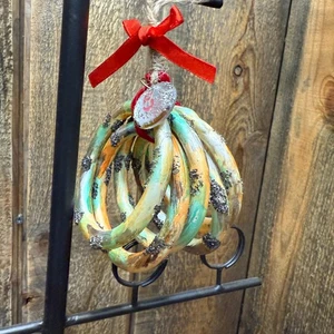 POTTERY BARN 12 DAYS OF CHRISTMAS MERCURY ORNAMENT GOLDENE RINGE #5 ~ EINGESTELLT - Bild 1 von 10