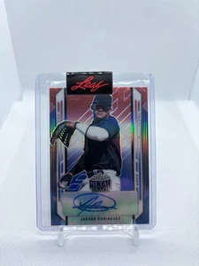 2021 Leaf Metal Draft Jasson Dominguez Auto /10 Red White Blue Yankees SEALED - Picture 1 of 2