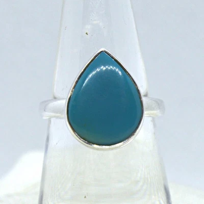 Sleeping Beauty Turquoise Sterling Silver Ring Abundance Goddess UK Size L US 6 - Image 1 of 4