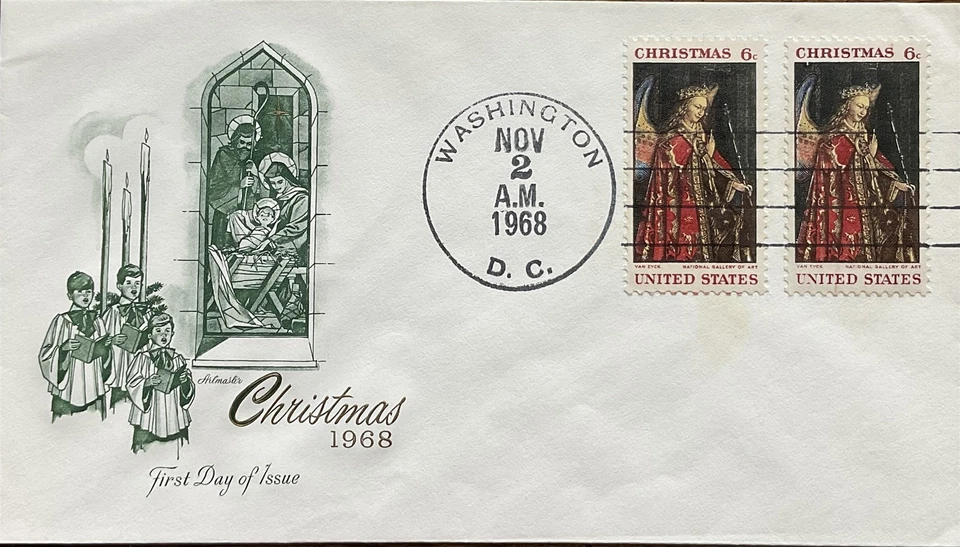 Estampillas de Navidad Artmaster 1363A etiquetadas y sin etiquetar canceladas a mano  Foto 1 de 1