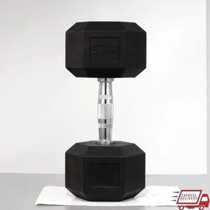 Hex Dumbbells Rubber Coated Adjustable Hand Weights Strength Training Fitness US - Picture 1 of 37