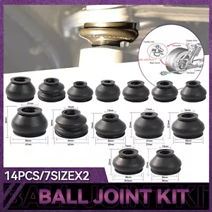 7SizeX2 Multipack Ball Joint Rubber Dust Boot Covers End Track Rod Universal Kit - Picture 1 of 7