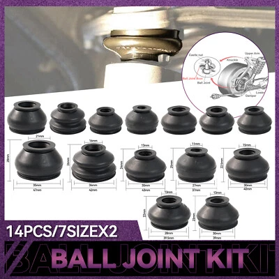 7SizeX2 Multipack Ball Joint Rubber Dust Boot Covers End Track Rod Universal Kit - Image 1 of 4