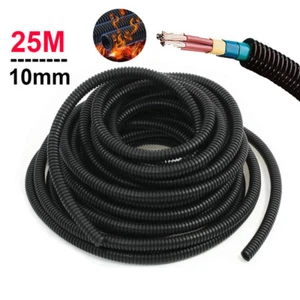 Spiral Conduit UnSplit Tube 25M 10mm Hose Wire Cable Cover PP Fireproof Black - Picture 1 of 8