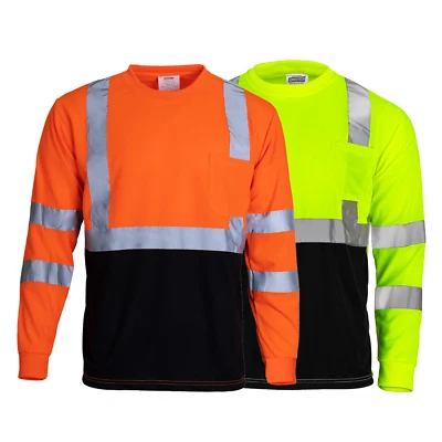 JORESTECH® Hi-Vis Safety Workwear Long Sleeve Shirt Top Reflective Tape Two tone Jorestech