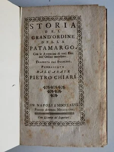1776 - PIETRO CHIARI - STORIA DEL GRAND'ORDINE DELLA PATAMARGO - RARISSIMO - Picture 1 of 10