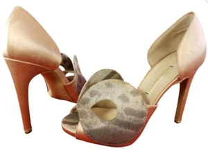 ZAPATOS DE SALÓN NICHOLAS KIRKWOOD NUDE SATINADO PUNTA ABIERTA TALLA 37 - Imagen 1 de 12