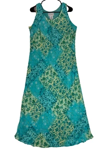 Karen Stevens Women's Maxi Dress Floral Size 14 Lightweight Sleeveless VTG - Picture 1 of 16