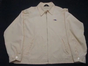 VTG SEARS MENS XL FIREBREATHING BRAGGIN' DRAGON PALE YELLOW WINDBREAKER JACKET - Picture 1 of 8