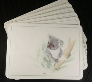 Australia Animals Formal Cork Back Placemats Vintage Set of 6 Lincoln Wakefield - Picture 1 of 24