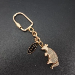 Texas Armadillo Llavero Metal Recuerdo Viaje Regalo Cola Movible Detalle - Imagen 1 de 6