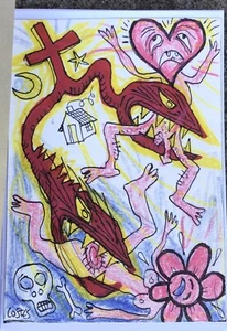 2012 JEAN-LOUIS COSTES : SOCIALISME - SATANIQUE 1/10 ex + Dessin original - Picture 1 of 4