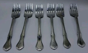 6 Pcs Pfaltzgraff BRIARWOOD Salad Forks 6-7/8" Stainless Flatware China Set of 6 - Picture 1 of 8