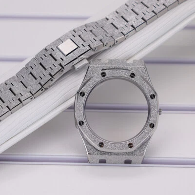 Cinturino cassa orologio 41mm Royal Oak mod per Seiko nh35 nh36 38 movimento quadrante 31,8mm - Immagine 1 di 4