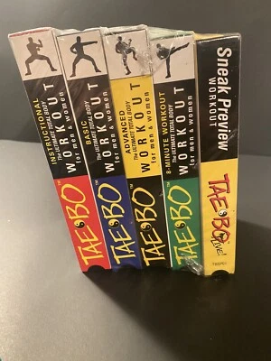 Billy Blanks Tae Bo Workout VHS Tapes Five Pack  Set Video Tapes New Sealed - Image 1 of 2