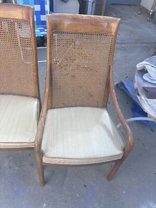 DREXEL HERITAGE Accolade II Italian Campaign Style Cane Back Dining Arm Chair - Picture 1 of 5