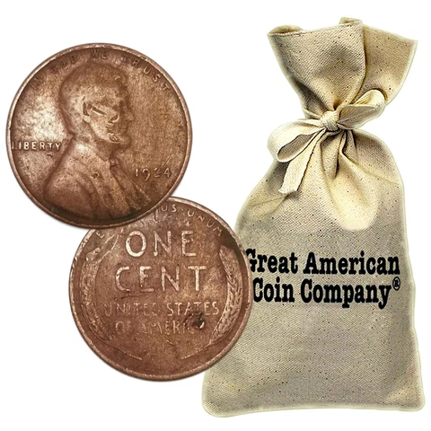 Bag of 1,000 Mixed Date Wheat Cents (1920-1929) in Circulated Condition Cover