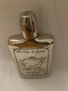 Vintage Metal Memory of Japan Flask Hiroshima Tokyo - Picture 1 of 10