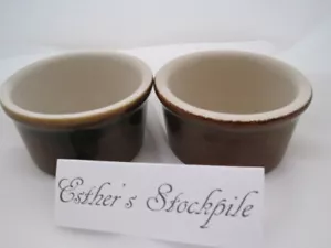 SET 2 COORS CUSTARD RAMEKINS CUPS BROWNWARE - Picture 1 of 2
