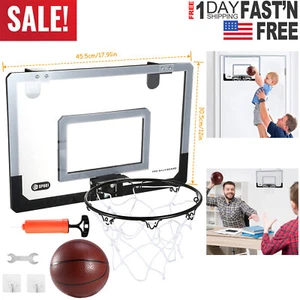 Mini Basketball Hoop System Kids Goal Over The Door Indoor Sports w/Ball Pump US - Picture 1 of 12