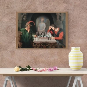 Moritz August Retzsch: Checkmate. Fine Art Giclee Museum Luxury Gift Chess Print - Picture 1 of 2