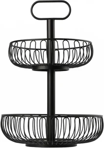 Fruit Bowl for Kitchen Counter, Large Capacity Metal Vegetable Basket Bowls, Cou - Picture 1 of 9