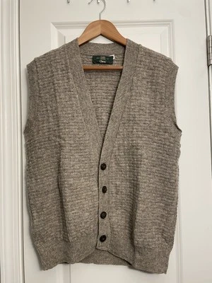 Vintage Orvis Men’s Women’s Sleeveless Vest Button Down M Medium Tan Beige Wool - Image 1 of 4