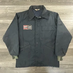 VTG 70s Champion Parka Jacket Adult Large Racing Spark Plug True Vintage - Picture 1 of 7