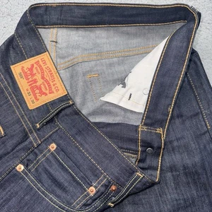 New Levi's 569 Loose Straight Blue Jeans Mens Size 33X30 Dark Blue Gold Thread - Picture 1 of 6