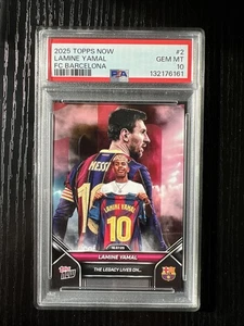 2025-2026 TOPPS NOW FC BARCELONA #2 LAMINE YAMAL PSA 10 - Picture 1 of 2