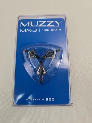 Muzzy ~ Tiro con arco MX-3 100 granos 1-1/4" cabezales anchos fijos paquete de 3 Foto 1 de 2