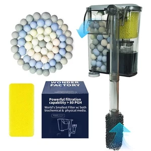 80 GPH Filter for 1 to 5 Gallon Fish Tank, Hang-On Back Ultra-Quiet Small Aqu... - Picture 1 of 7