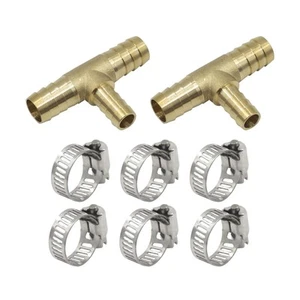 Goldpea Brass Hose Barb Fitting Reducing Tee 3/4" Barbed x 5/8" Barbed x 3/4"... - Picture 1 of 5