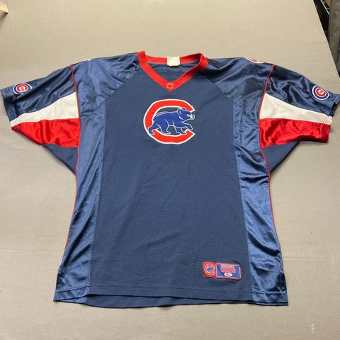 Vintage Chicago Cubs Jersey Mens Large USA Retro MLB Baseball Blue Red Football Cover